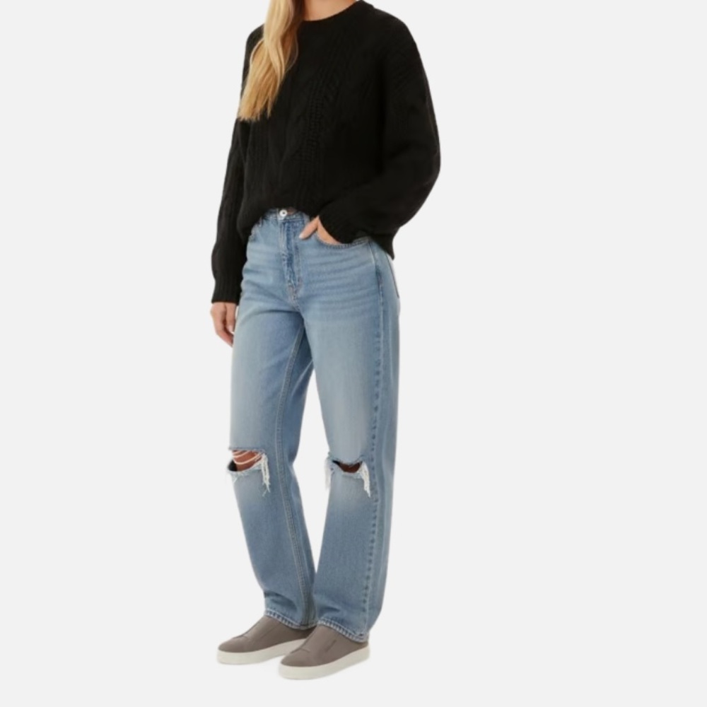 BLACK RIBBED SWEATER